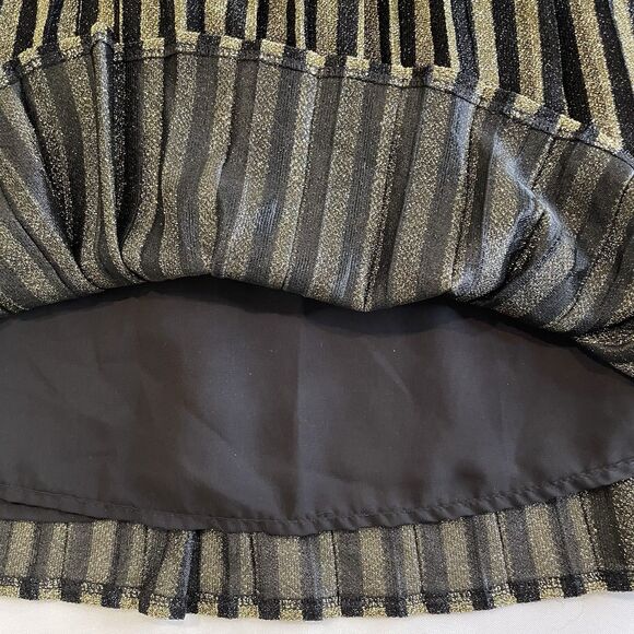 Modcloth 'Glitz The Spot' Pleated Midi Skirt Metallic Gold Glitter- L - Picture 11 of 13